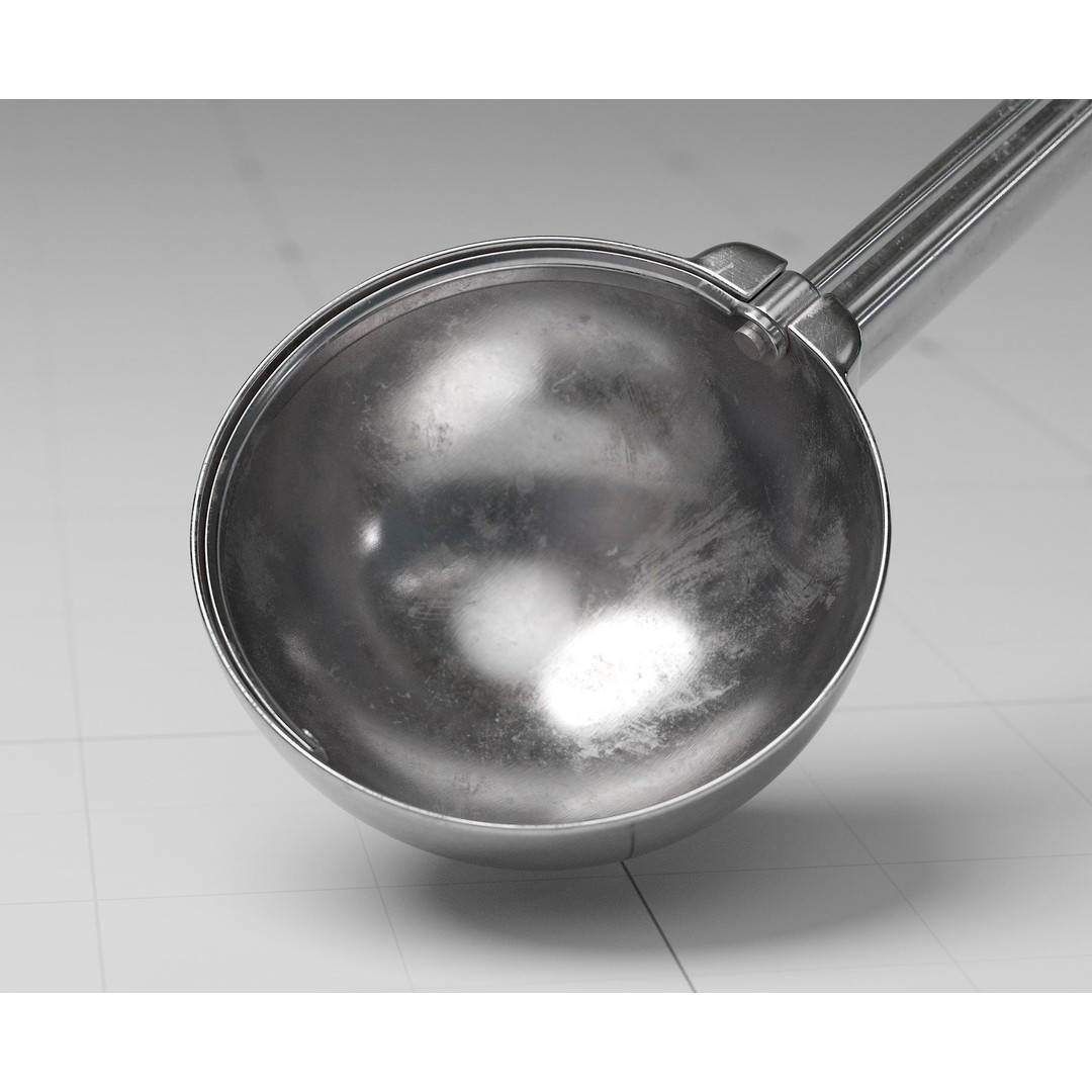 Ice Cream Serving Scoop 3D Model – Photorealistic Kitchen Utensil, FBX - View 6
