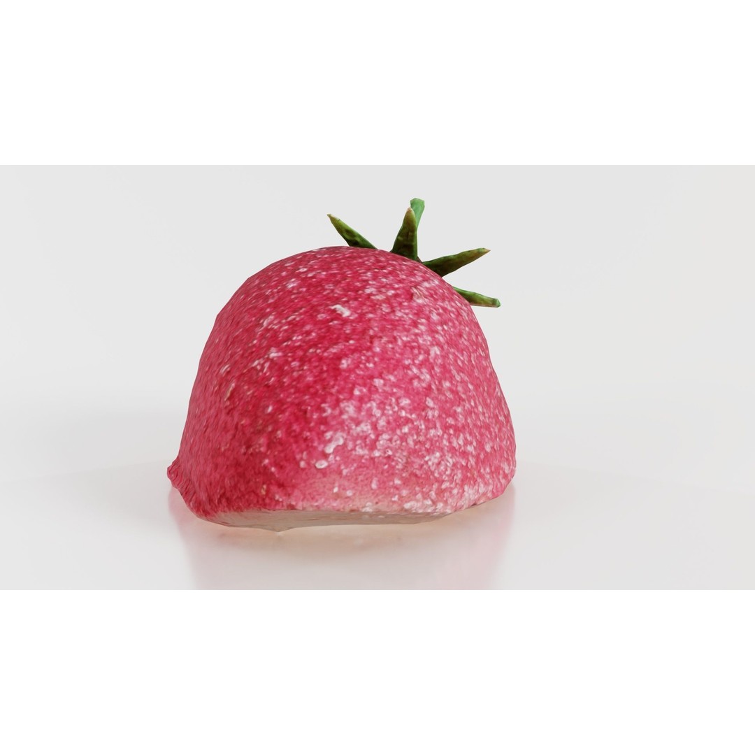 Sugar Strawberry 3D Model – Low Poly Game Asset, FBX, Blender - View 10