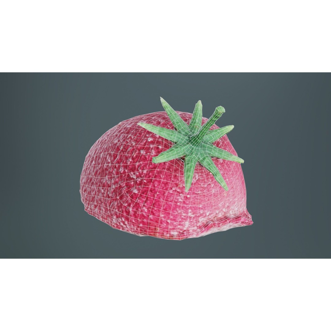 Sugar Strawberry 3D Model – Low Poly Game Asset, FBX, Blender - View 11