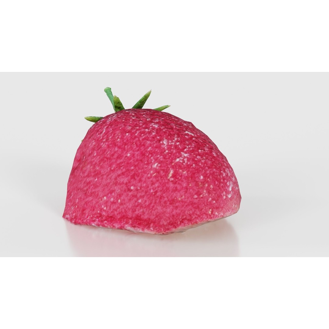 Sugar Strawberry 3D Model – Low Poly Game Asset, FBX, Blender - View 23