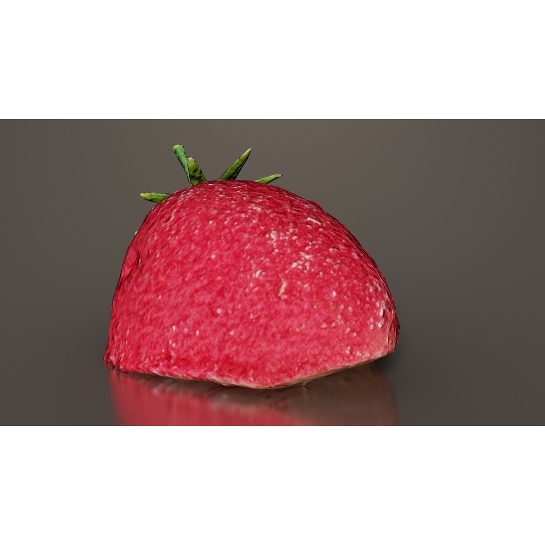 Sugar Strawberry 3D Model – Low Poly Game Asset, FBX, Blender - View 4