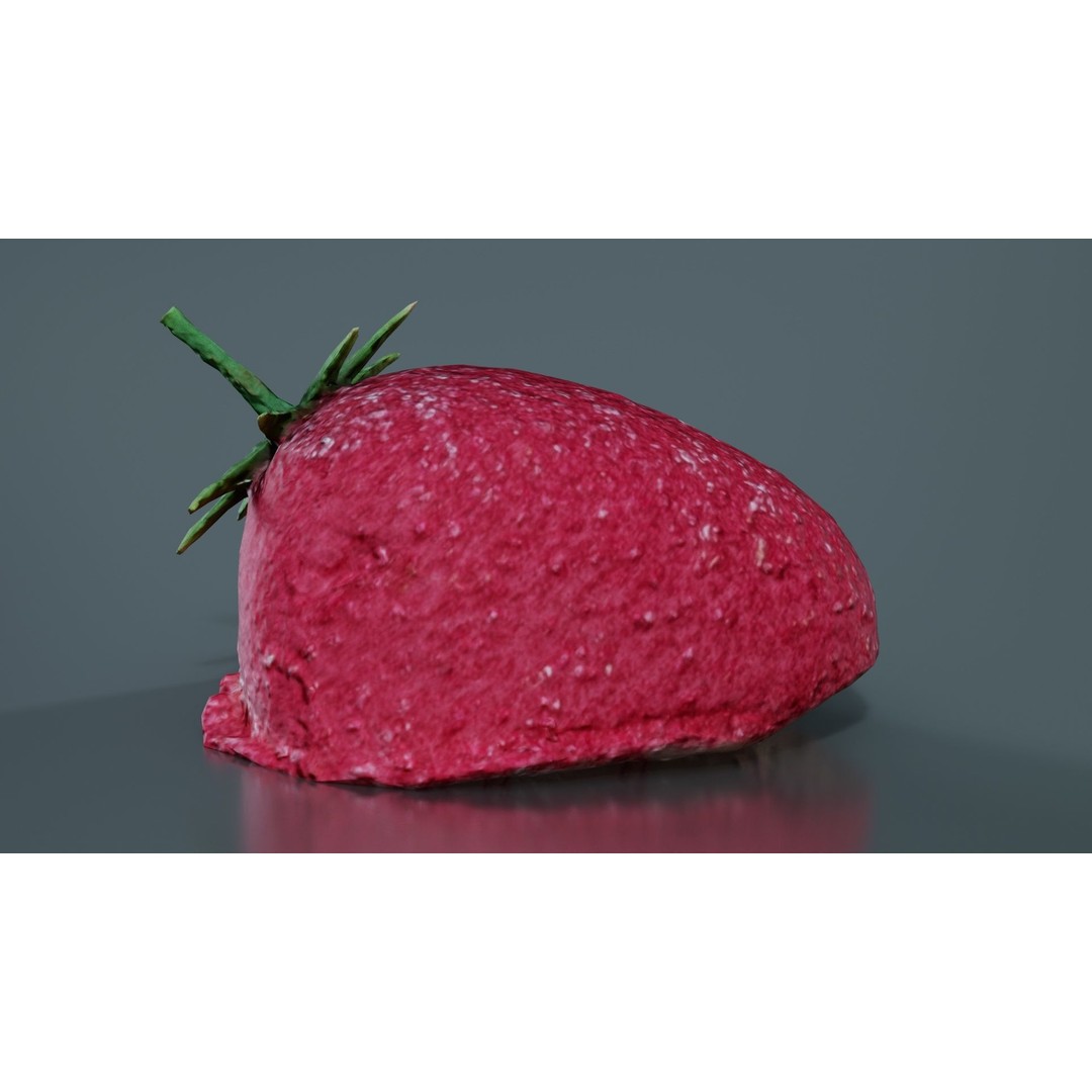 Sugar Strawberry 3D Model – Low Poly Game Asset, FBX, Blender - View 5