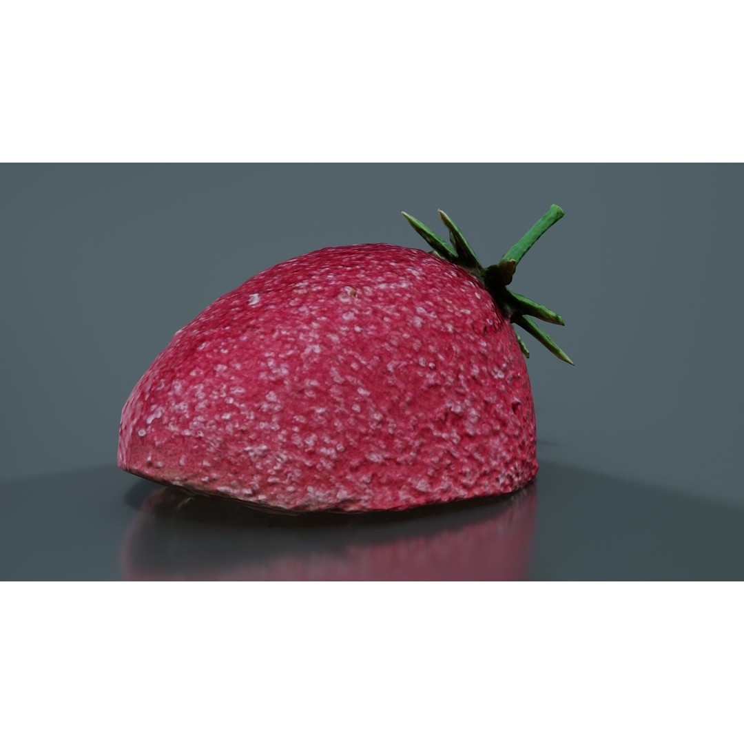 Sugar Strawberry 3D Model – Low Poly Game Asset, FBX, Blender - View 6