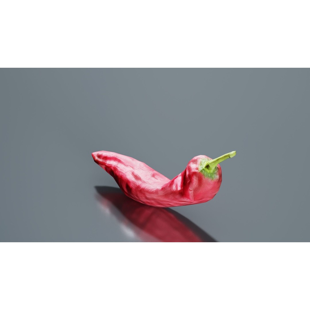 Chili Pepper 3D Model – Low Poly Game Asset, FBX, Blender - View 5