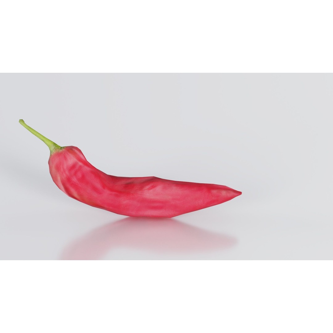 Chili Pepper 3D Model – Low Poly Game Asset, FBX, Blender - View 9