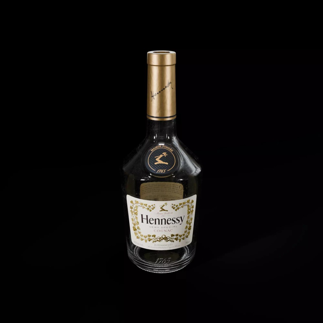 Hennessy VS Cognac 3D Model – Realistic PBR Beverage Asset, FBX & Blender