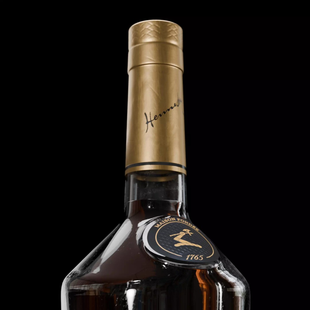 Hennessy VS Cognac 3D Model – Realistic PBR Beverage Asset, FBX & Blender - View 3