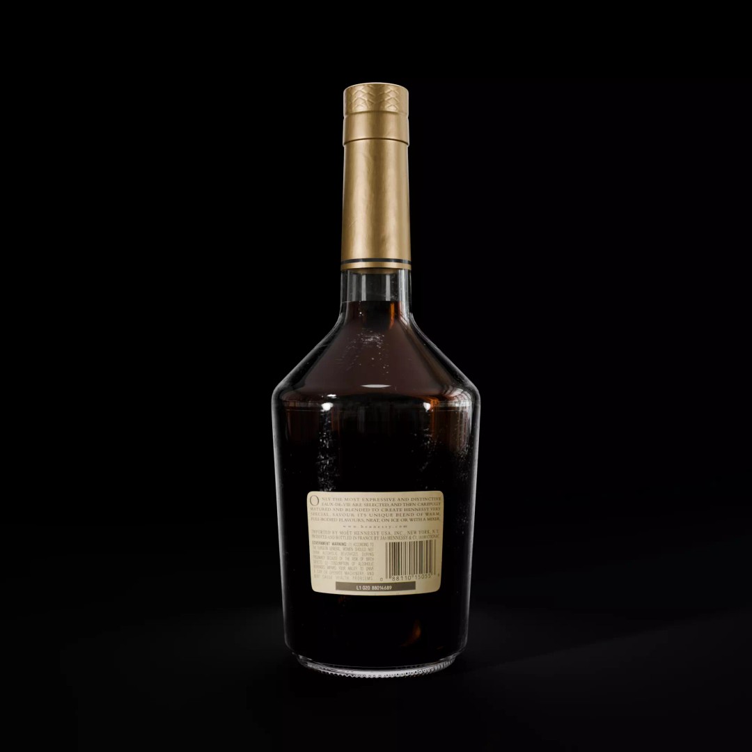 Hennessy VS Cognac 3D Model – Realistic PBR Beverage Asset, FBX & Blender - View 5