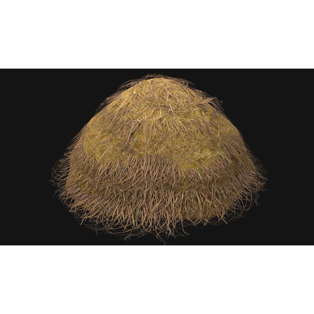 Stack of Hay Straw 3D Model – Low Poly Game Ready Asset, FBX - View 11