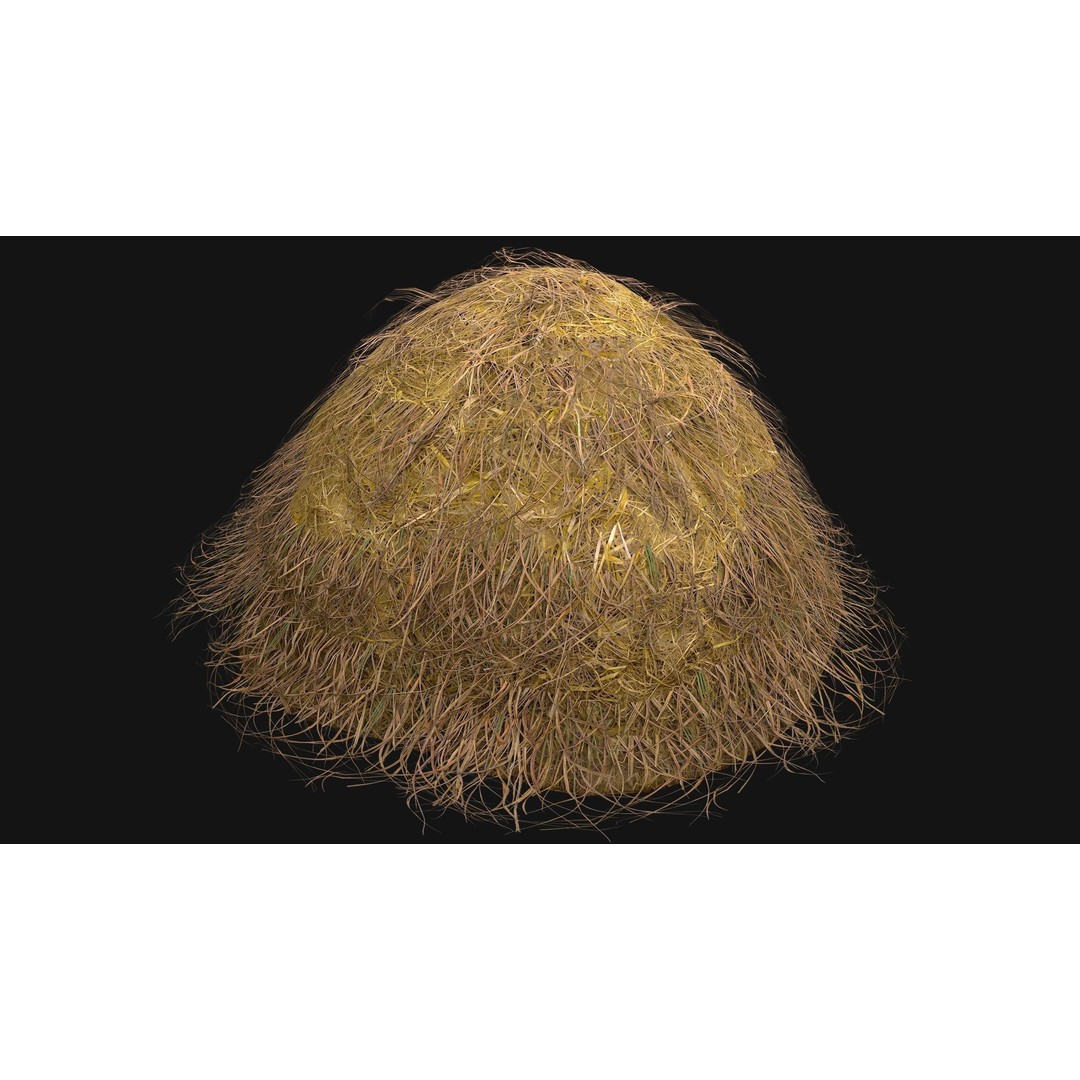Stack of Hay Straw 3D Model – Low Poly Game Ready Asset, FBX - View 13