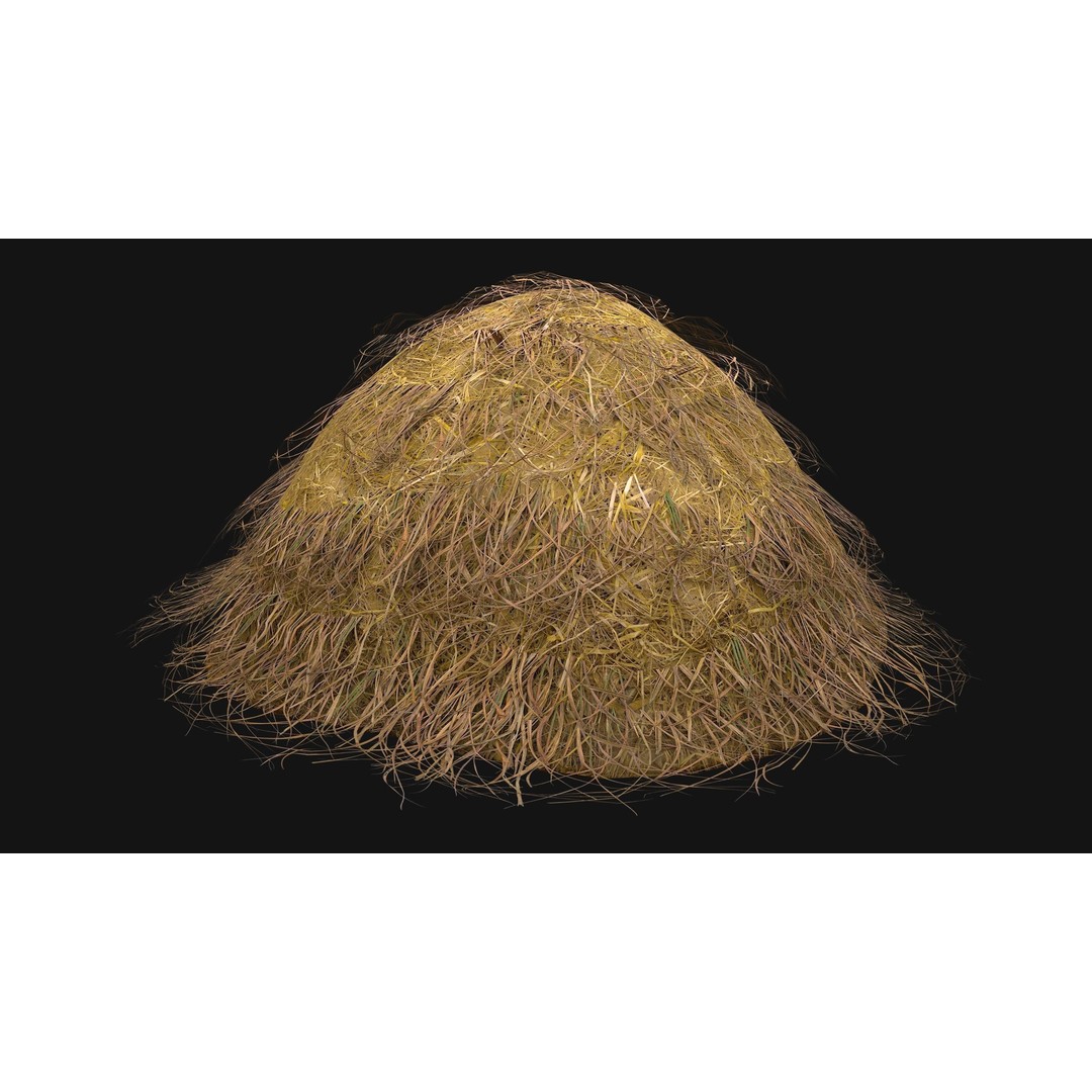 Stack of Hay Straw 3D Model – Low Poly Game Ready Asset, FBX - View 14