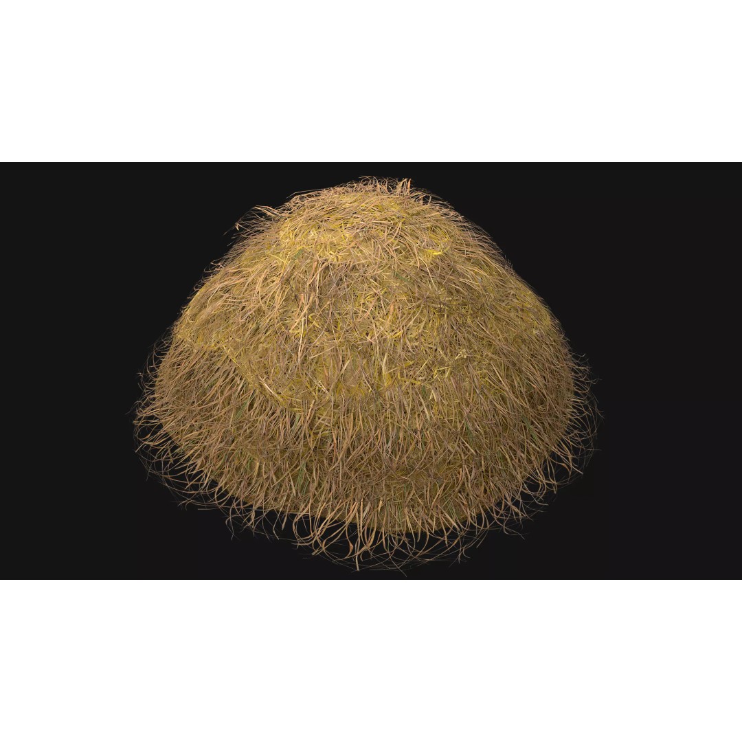 Stack of Hay Straw 3D Model – Low Poly Game Ready Asset, FBX - View 2