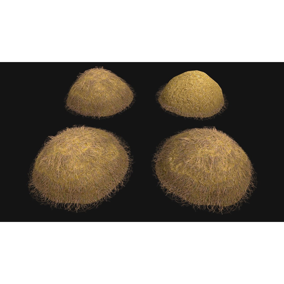 Stack of Hay Straw 3D Model – Low Poly Game Ready Asset, FBX - View 23