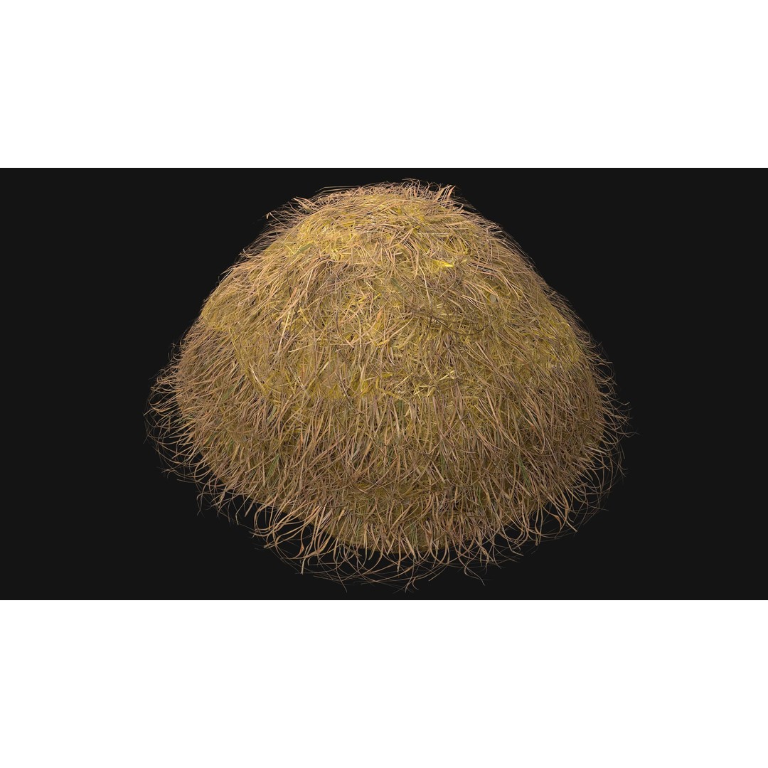 Stack of Hay Straw 3D Model – Low Poly Game Ready Asset, FBX - View 4