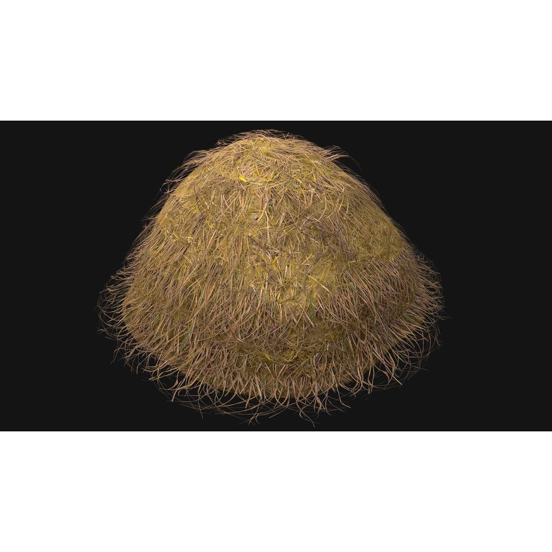 Stack of Hay Straw 3D Model – Low Poly Game Ready Asset, FBX - View 7