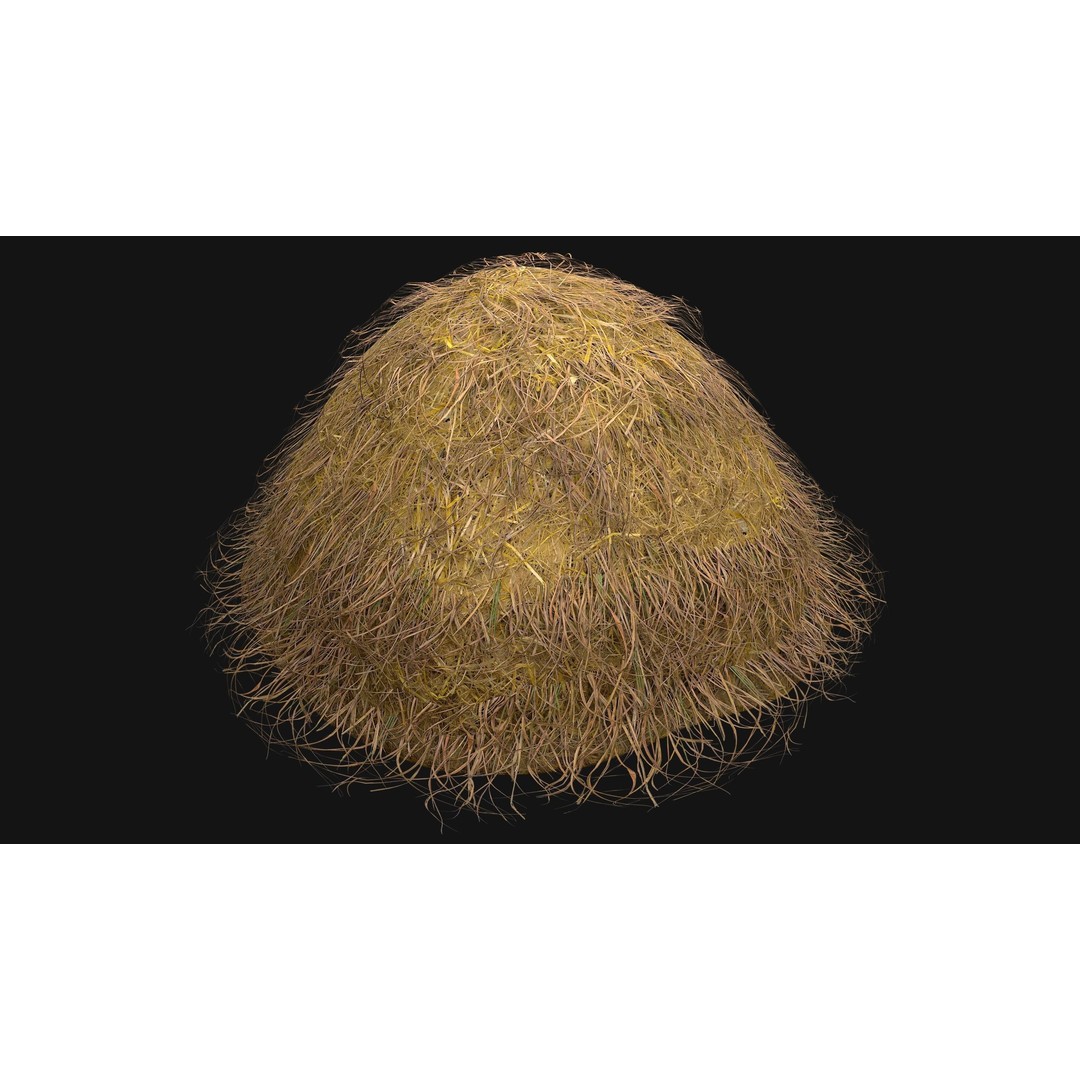 Stack of Hay Straw 3D Model – Low Poly Game Ready Asset, FBX - View 8