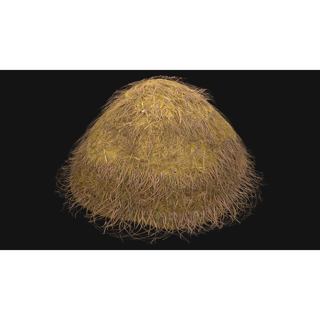 Stack of Hay Straw 3D Model – Low Poly Game Ready Asset, FBX - View 9