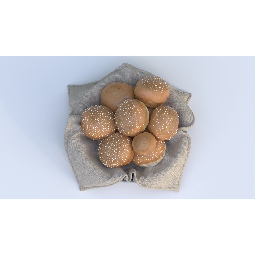 Fresh Buns in a Cup 3D Model – Photorealistic Food Scene, FBX, OBJ - View 5