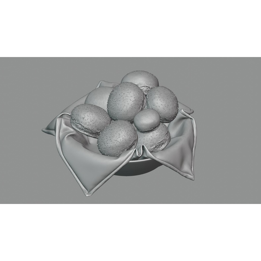 Fresh Buns in a Cup 3D Model – Photorealistic Food Scene, FBX, OBJ - View 8