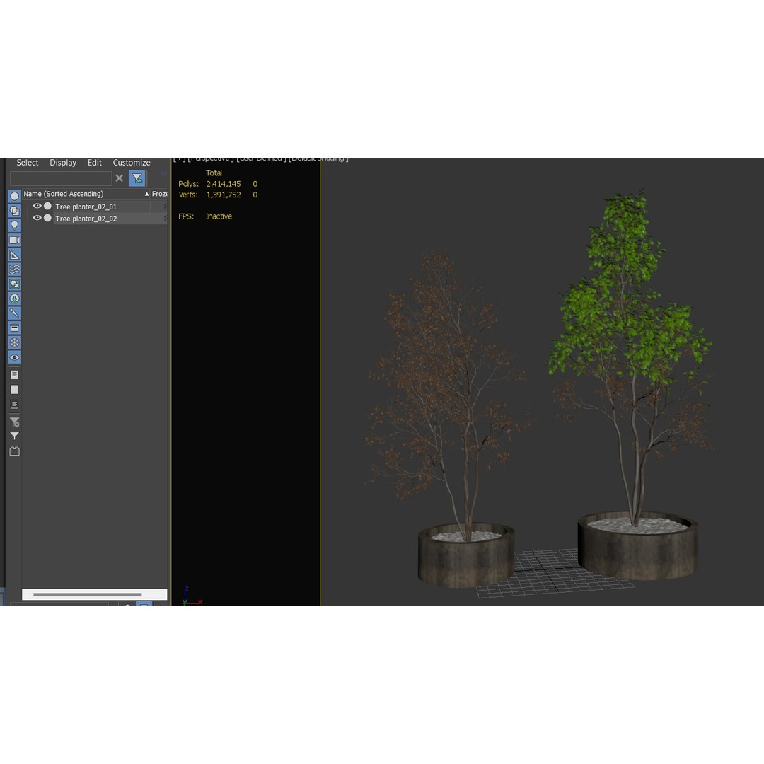 Tree Planter 3D Model – High Poly Pot Plant with Textures