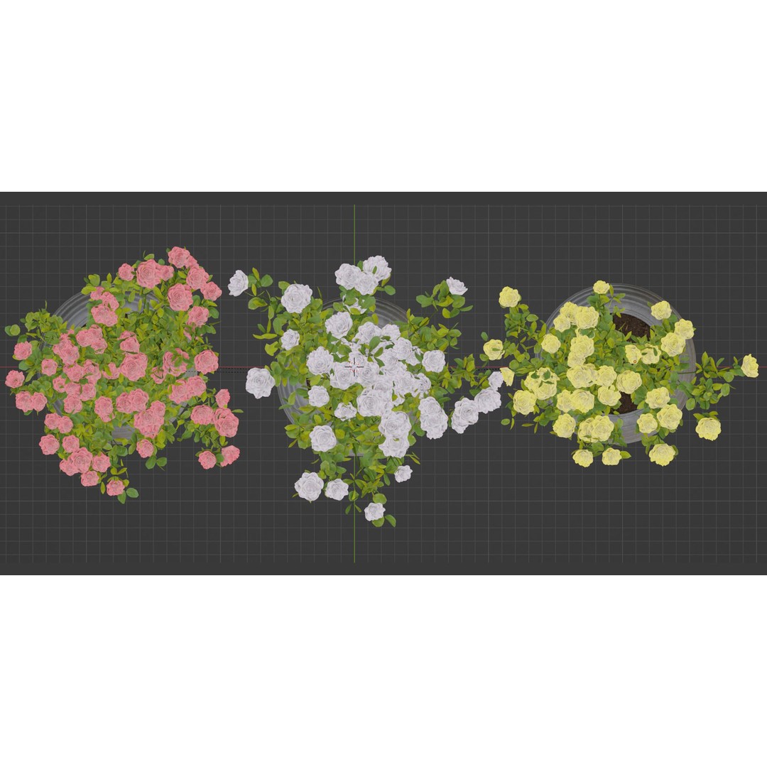 Rose Flowering Bushes 3D Model – High Poly Blender Asset, PBR Textures - View 11