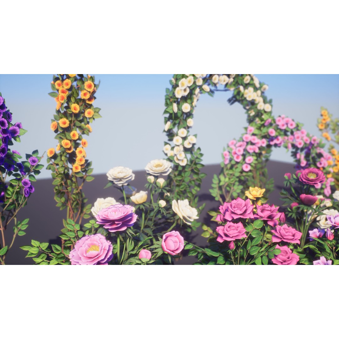 Garden Flowers 3D Model – Low Poly Game Ready Asset, FBX & Blender - View 14