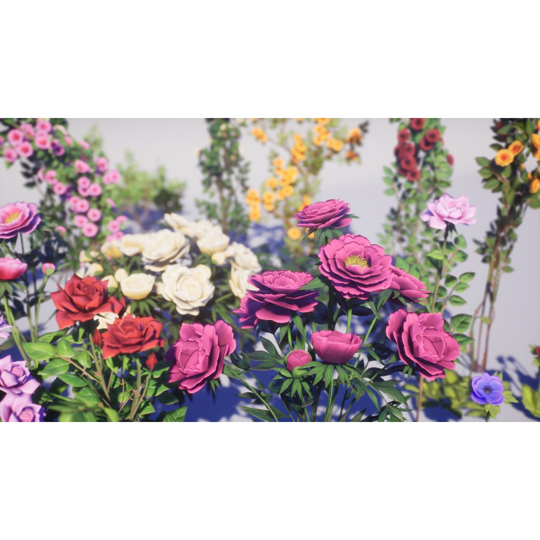 Garden Flowers 3D Model – Low Poly Game Ready Asset, FBX & Blender - View 17