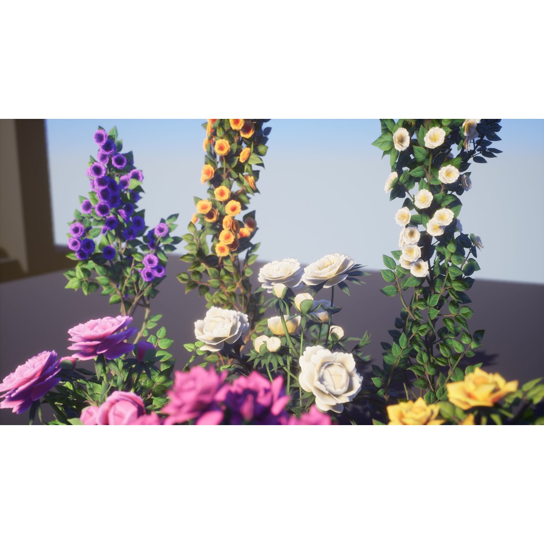 Garden Flowers 3D Model – Low Poly Game Ready Asset, FBX & Blender - View 18