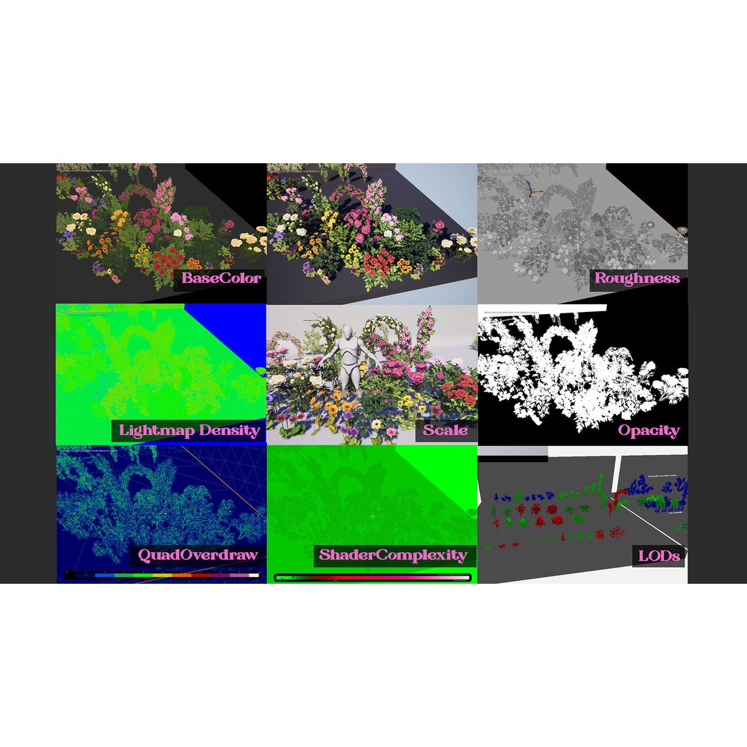 Garden Flowers 3D Model – Low Poly Game Ready Asset, FBX & Blender - View 23