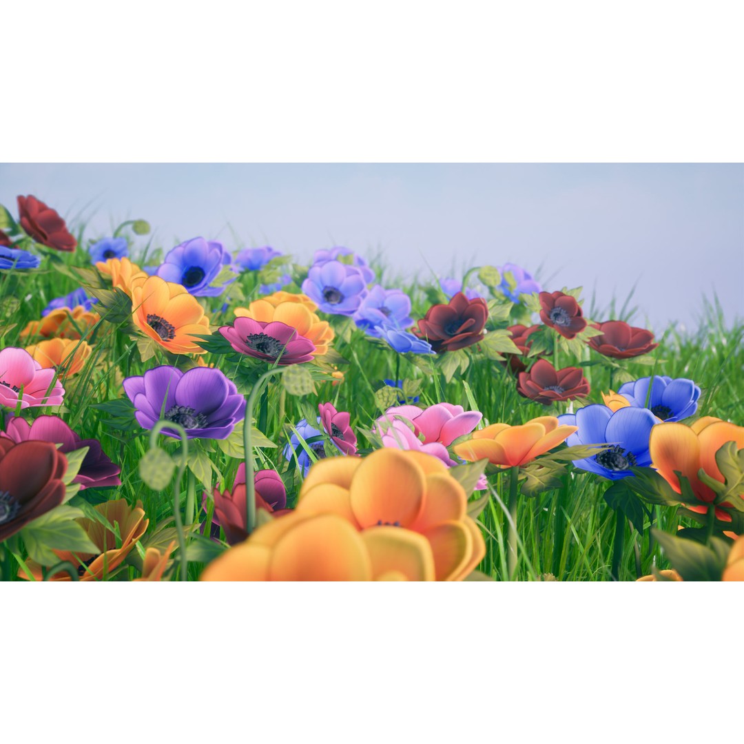 Garden Flowers 3D Model – Low Poly Game Ready Asset, FBX & Blender - View 24