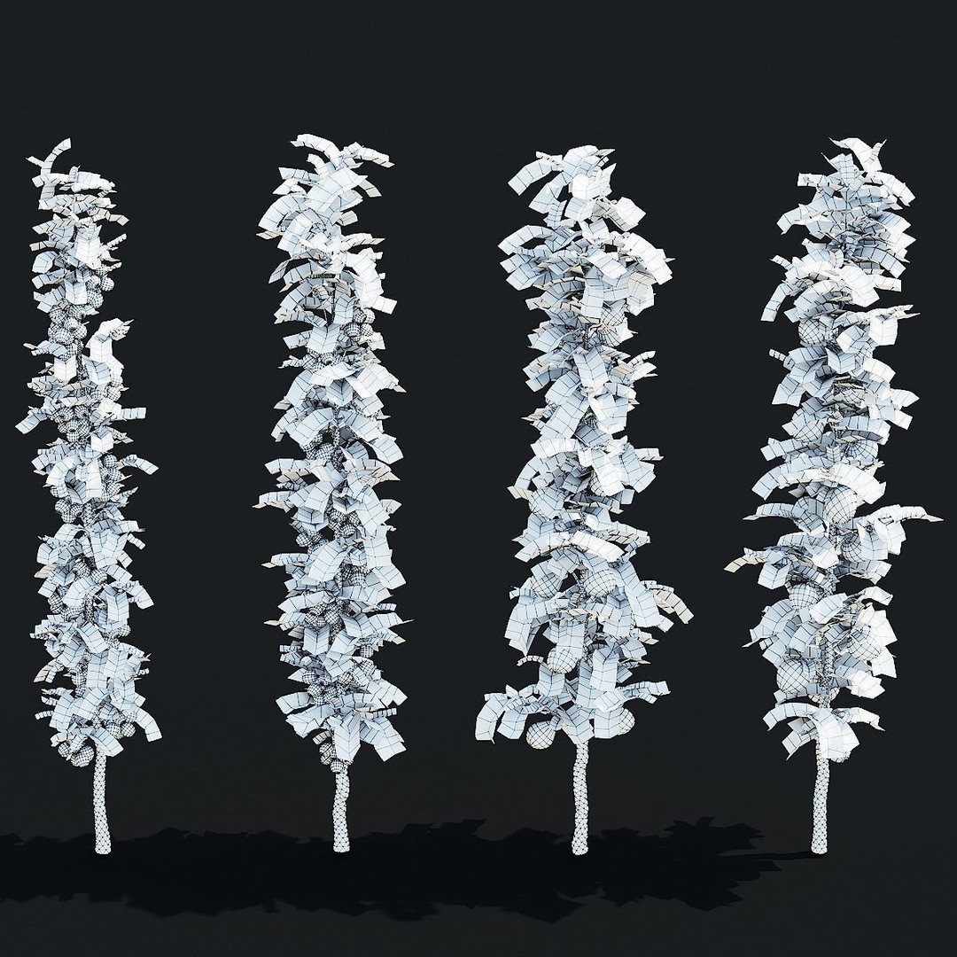 Columnar Fruit Trees 3D Model – High Poly PBR Game Asset, FBX, OBJ - View 4