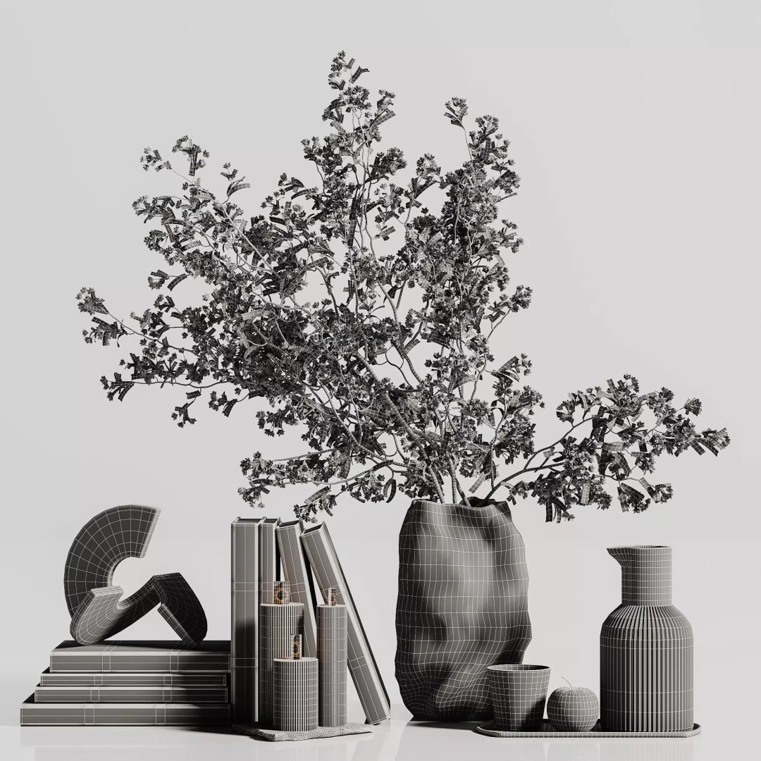 Decorative Set 3D Model – Contemporary Decoration, FBX & OBJ
