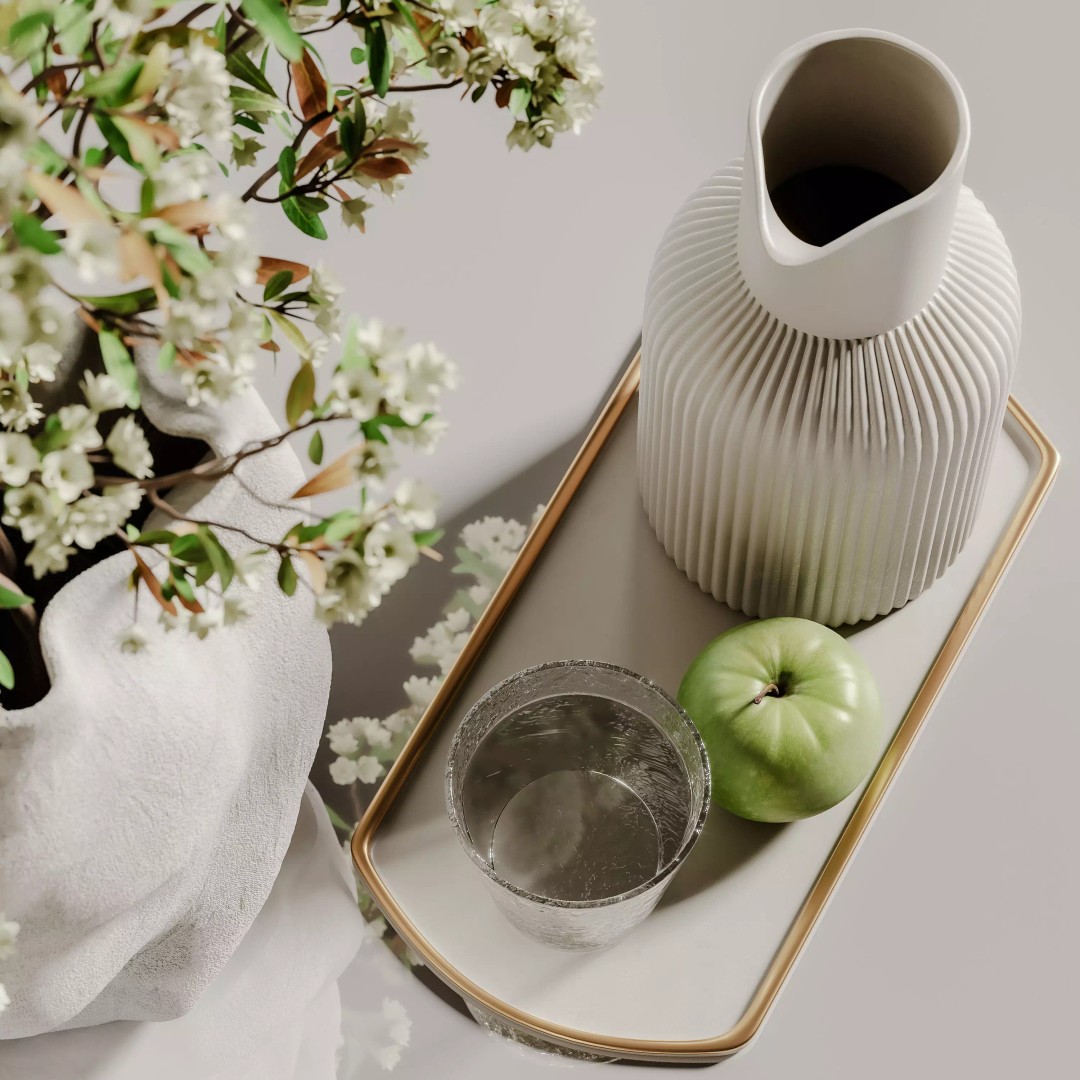 Decorative Set 3D Model – Contemporary Decoration, FBX & OBJ - View 4