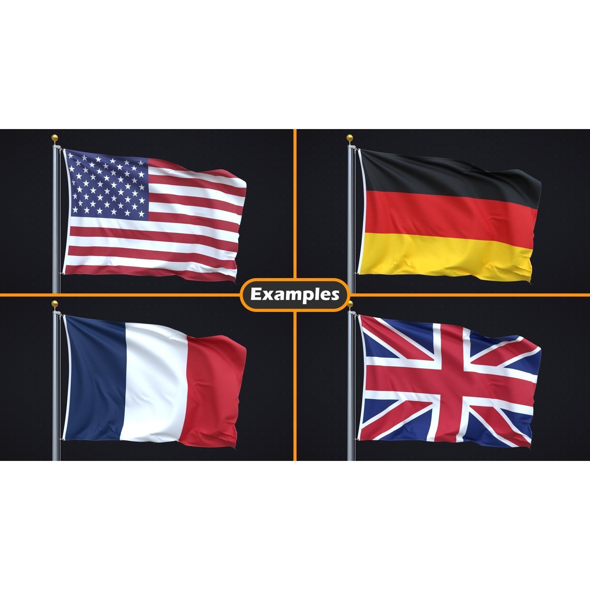 Flag Animated Looped - PBR Game-Ready 3D Model - View 15