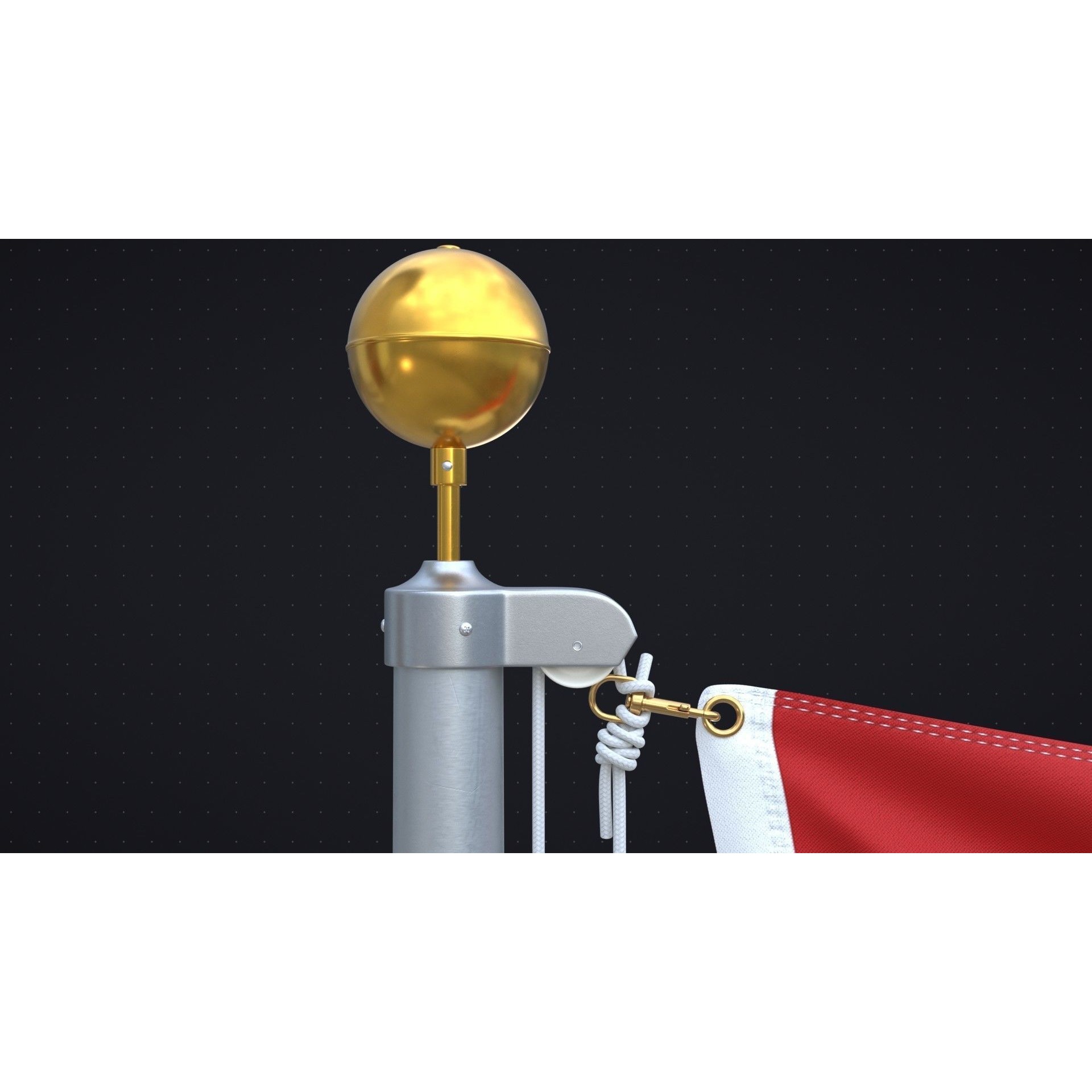 Flag Animated Looped - PBR Game-Ready 3D Model - View 7