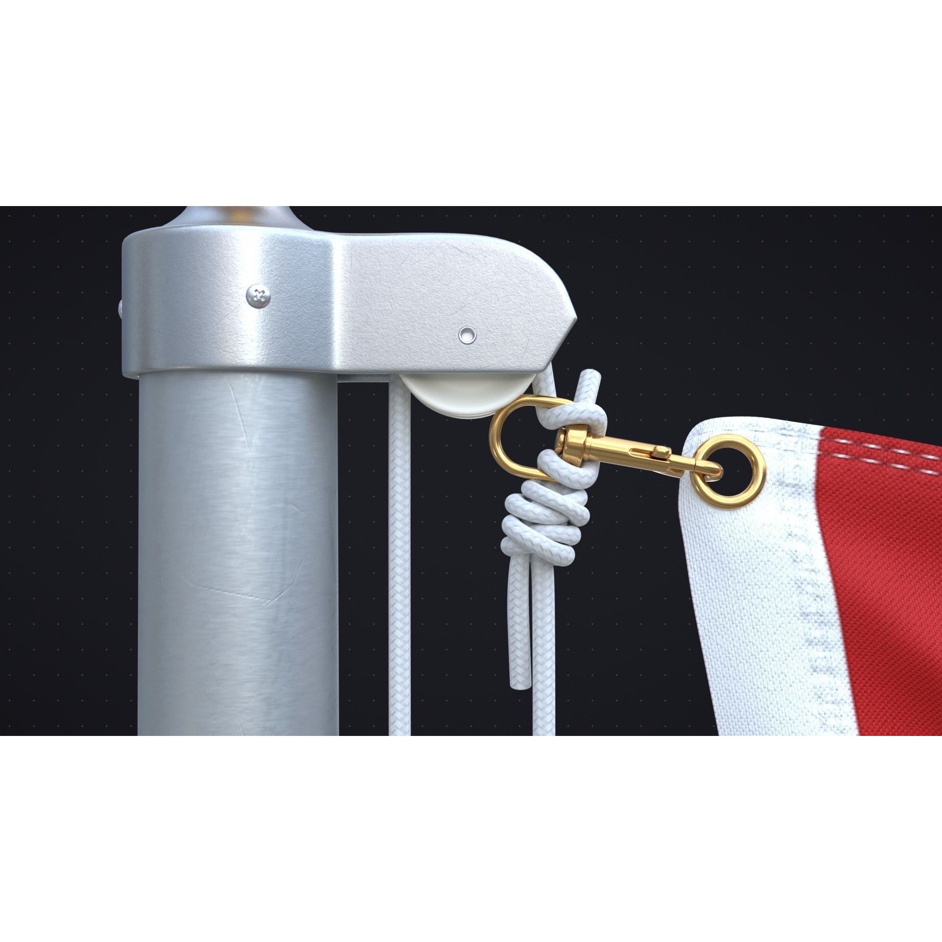 Flag Animated Looped - PBR Game-Ready 3D Model - View 8