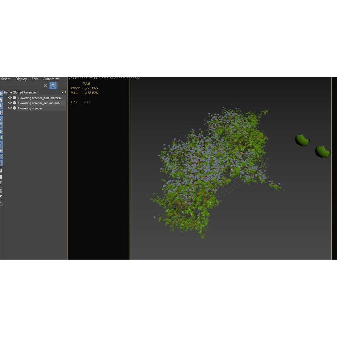 Flowering Creeper 3D Model – PBR Textured Plant Asset, FBX