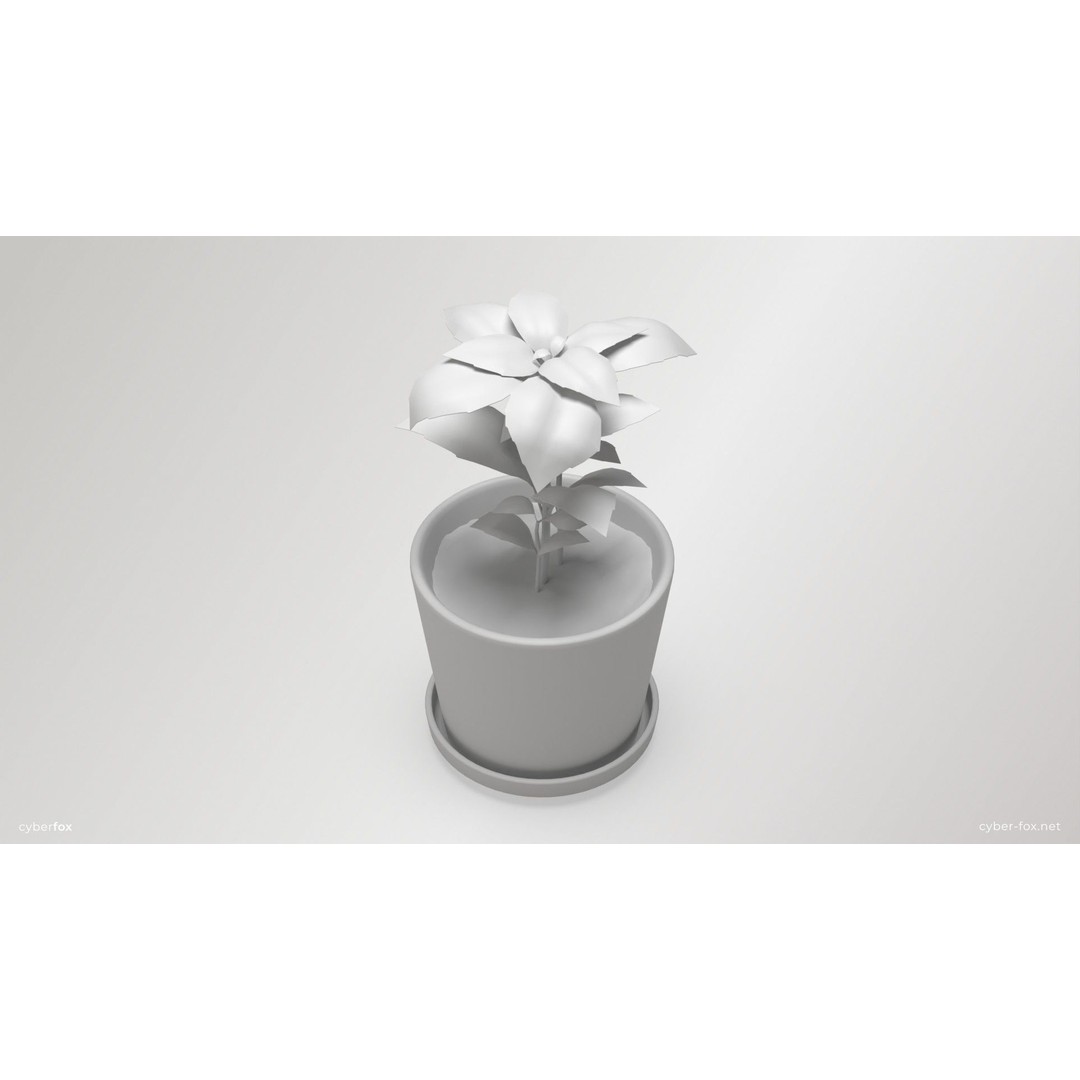 Basil Pot Plant 3D Model – Low Poly Game Ready Asset, FBX, OBJ - View 11