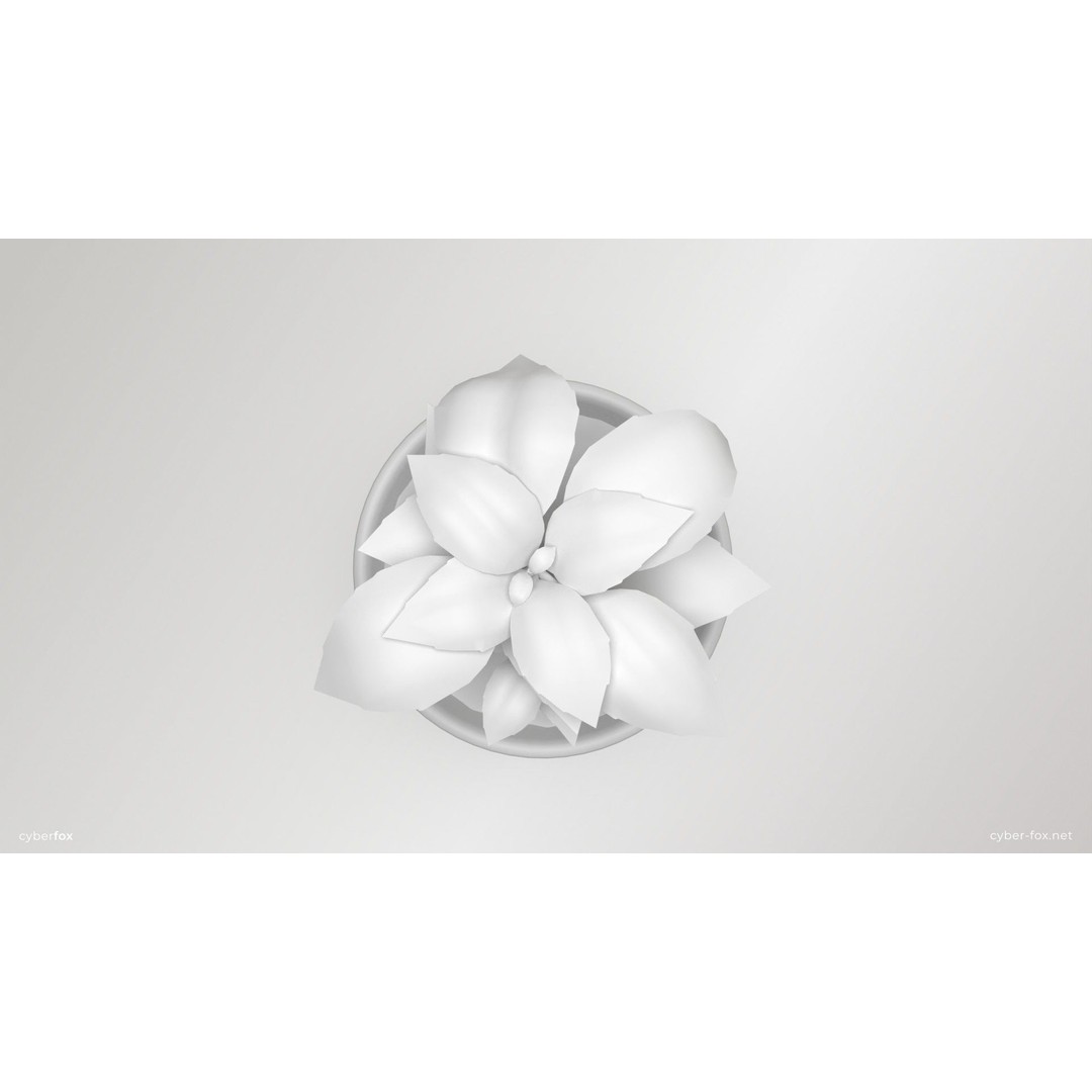 Basil Pot Plant 3D Model – Low Poly Game Ready Asset, FBX, OBJ - View 9