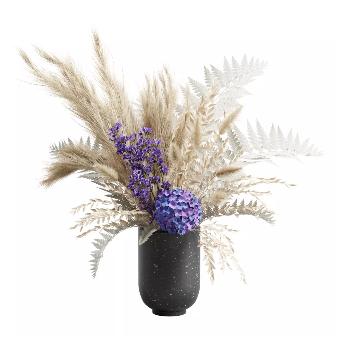 Pampas Grass Bouquet 3D Model – Elegant Home Decor, FBX, Blender - View 2
