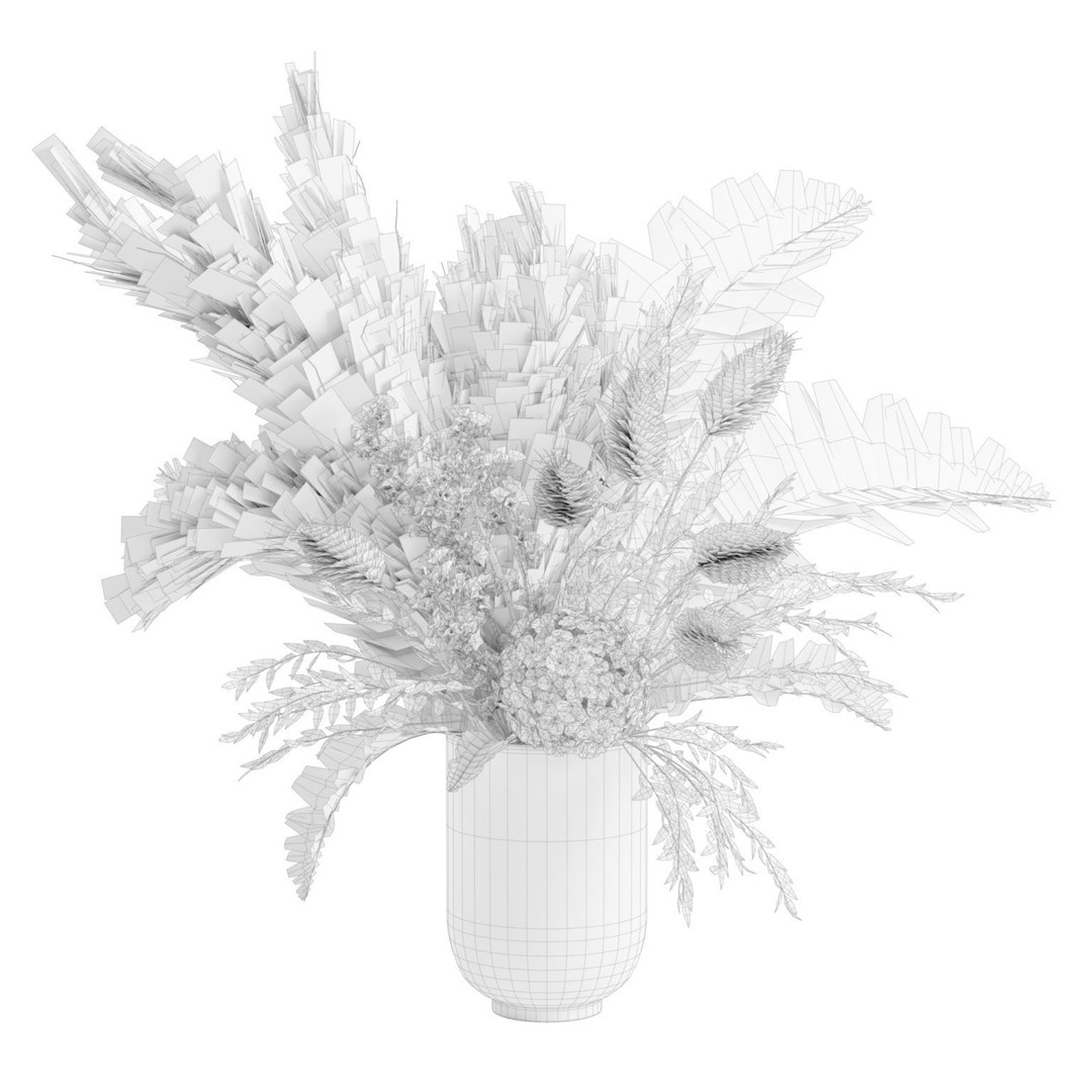 Pampas Grass Bouquet 3D Model – Elegant Home Decor, FBX, Blender - View 4