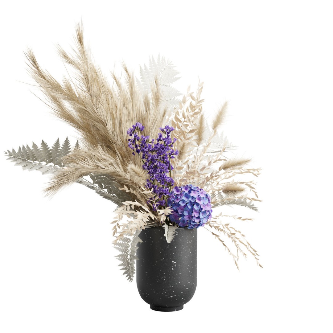 Pampas Grass Bouquet 3D Model – Elegant Home Decor, FBX, Blender - View 5