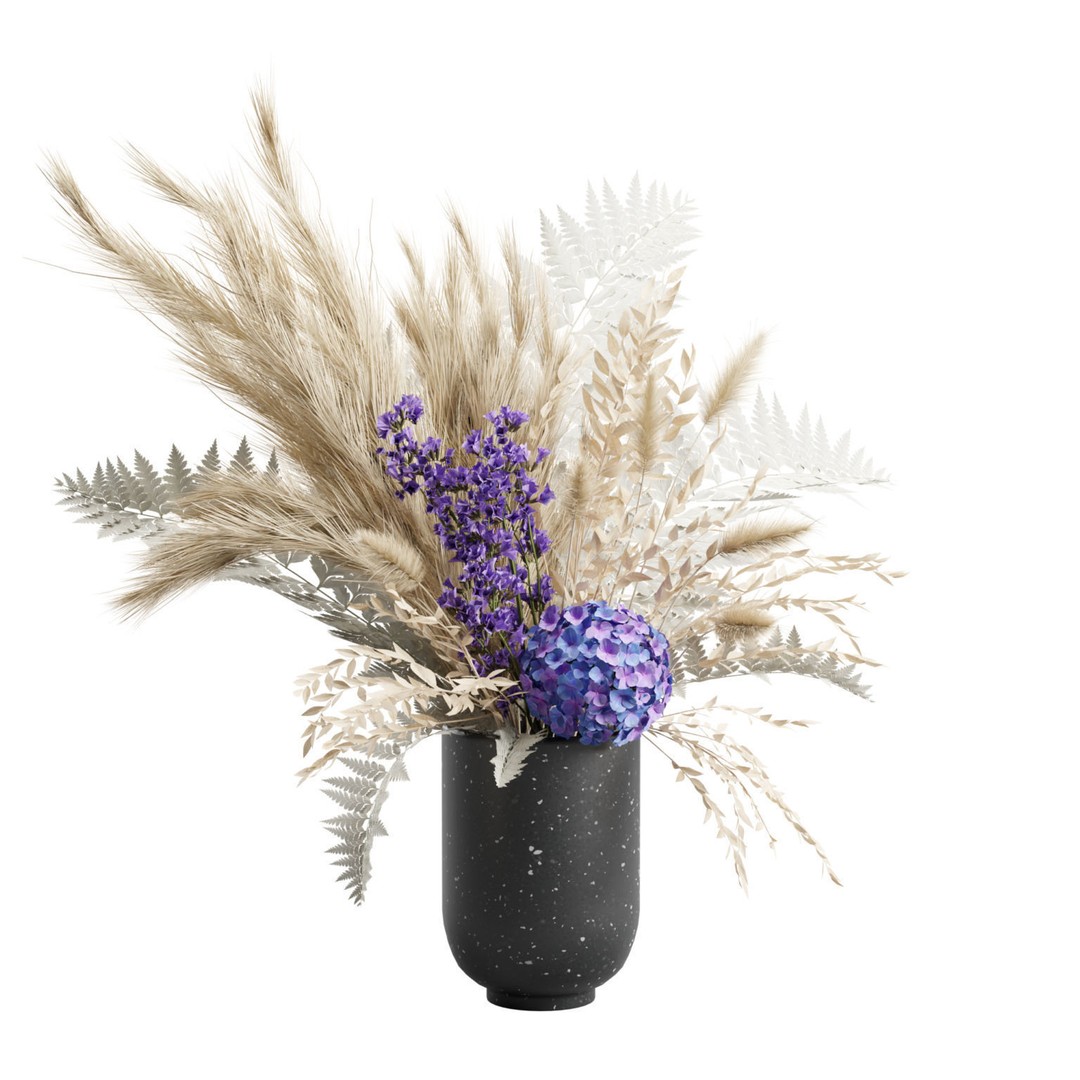 Pampas Grass Bouquet 3D Model – Elegant Home Decor, FBX, Blender - View 6