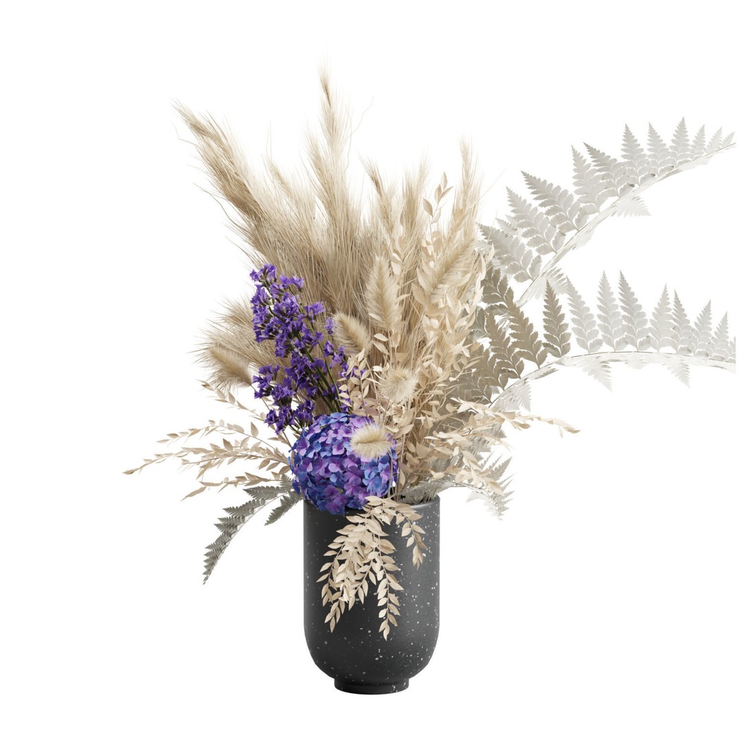 Pampas Grass Bouquet 3D Model – Elegant Home Decor, FBX, Blender - View 7