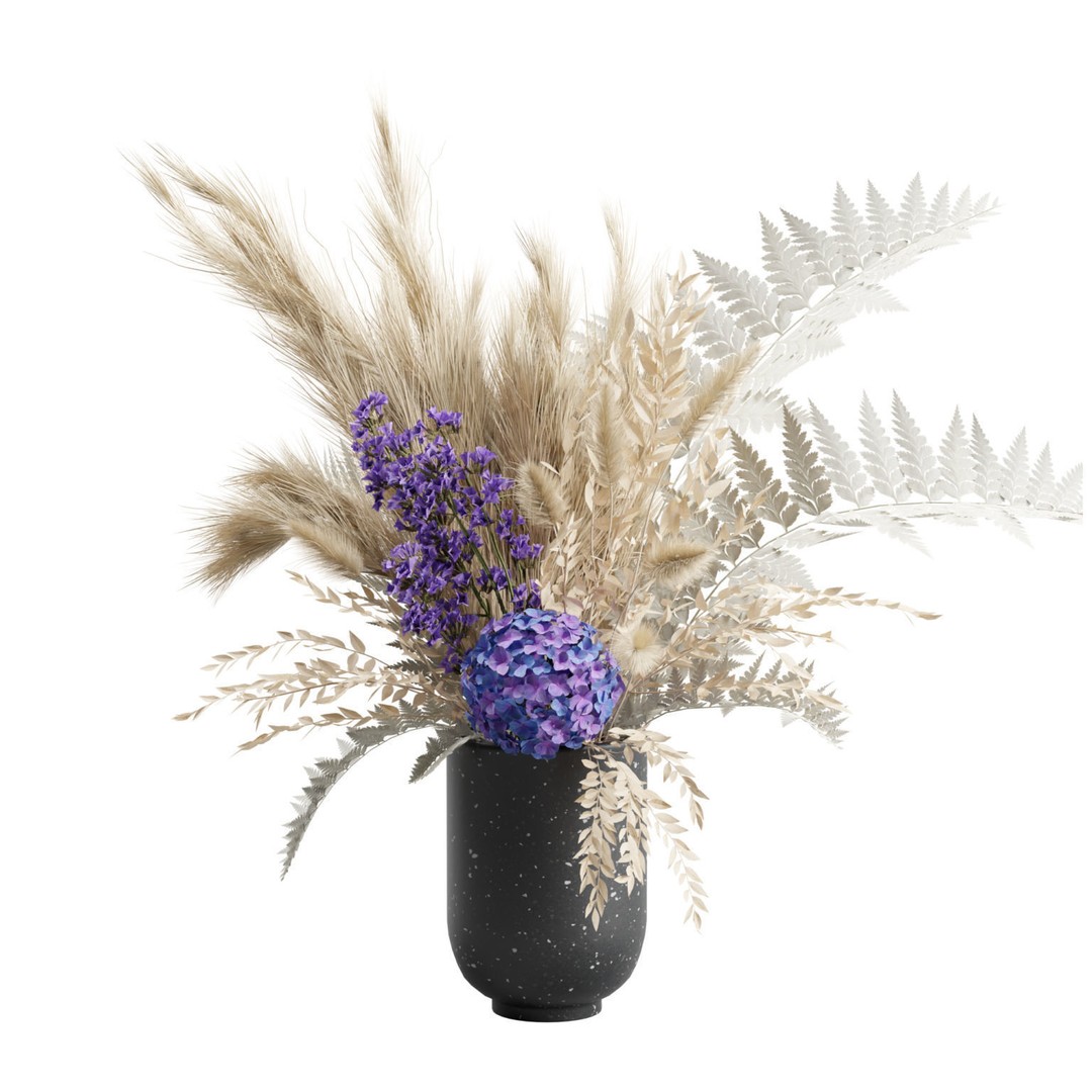 Pampas Grass Bouquet 3D Model – Elegant Home Decor, FBX, Blender - View 8