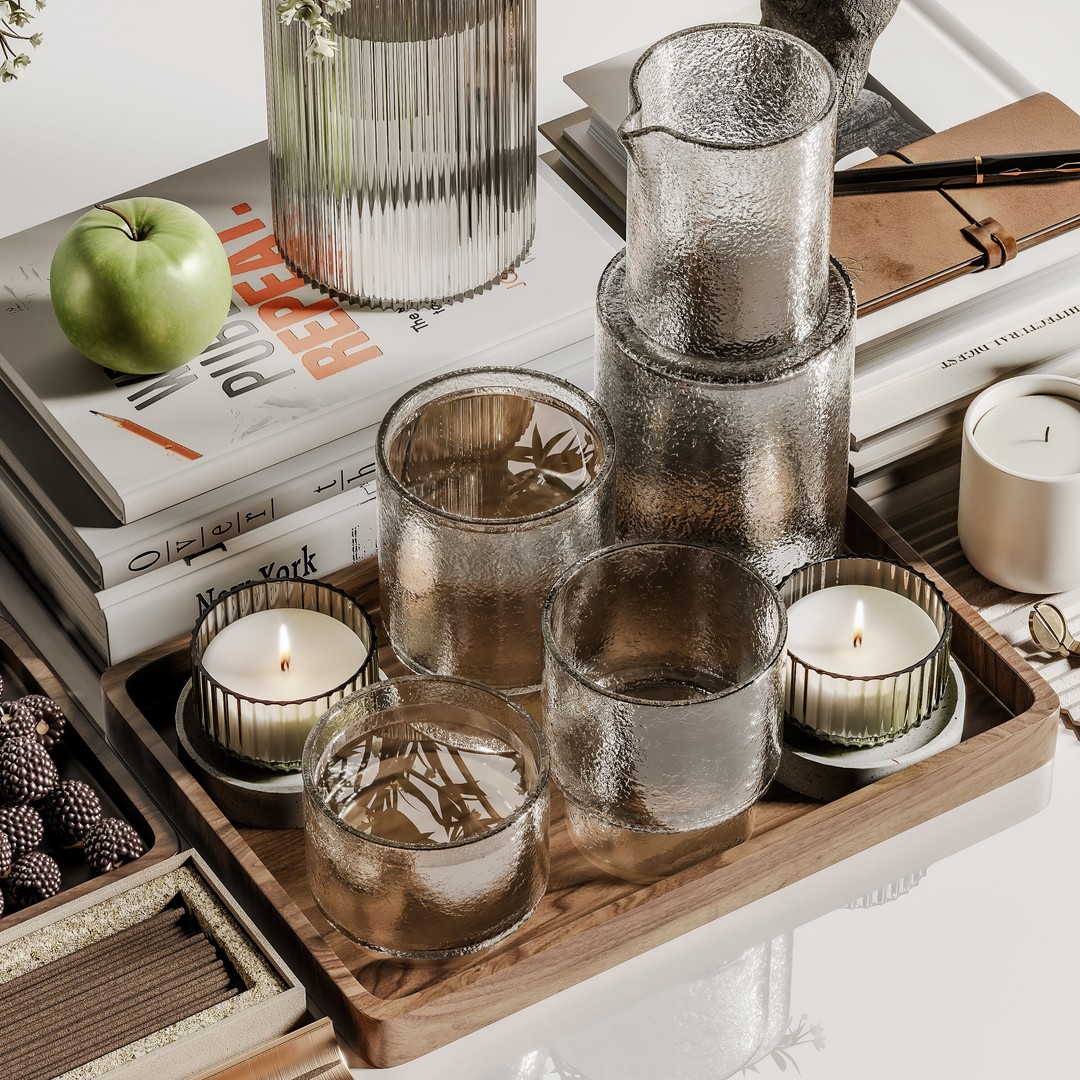 Decorative Set 138 3D Model – Contemporary Decoration, PBR Textures - View 7