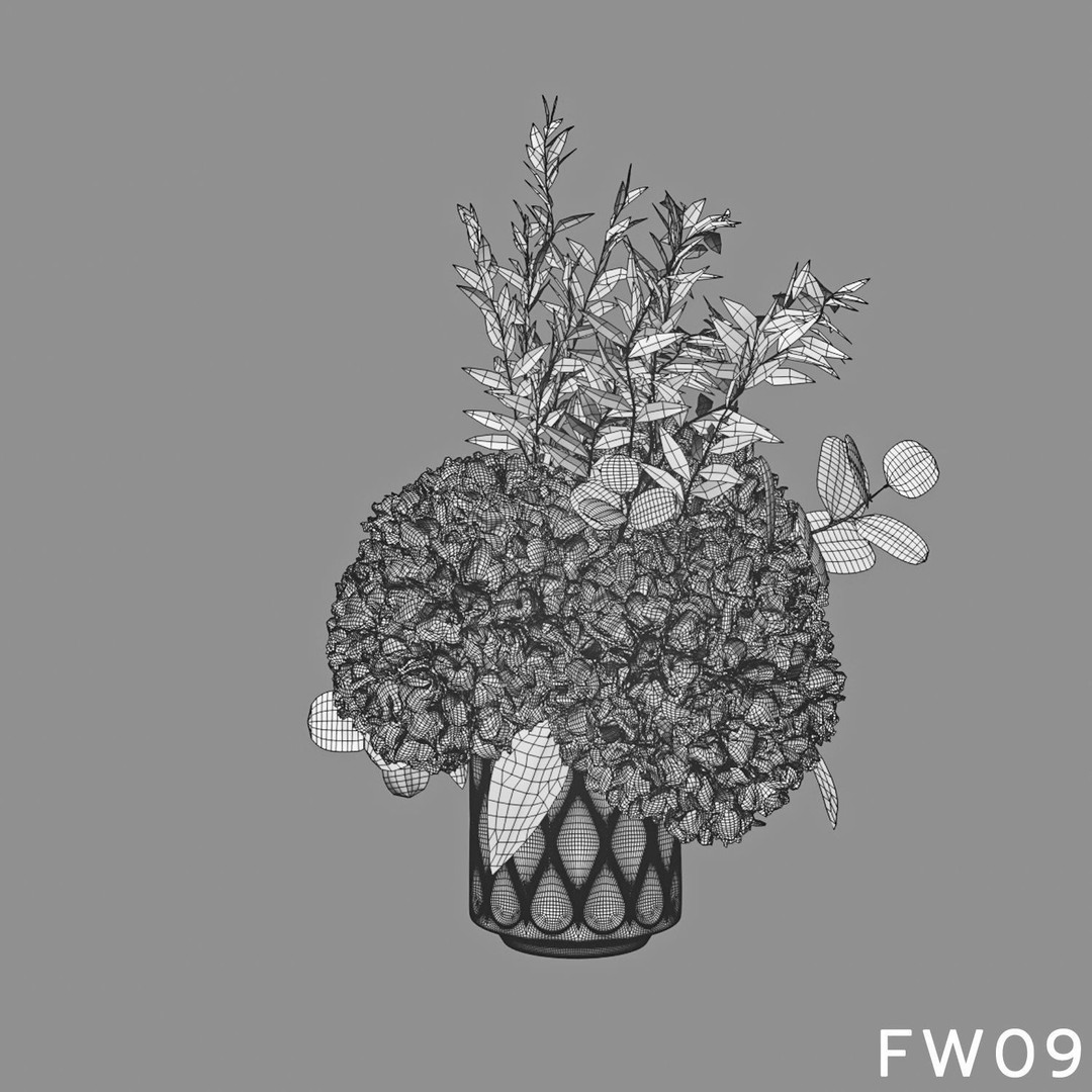 Hydrangea Flower 3D Model – High Poly Collection, FBX, OBJ