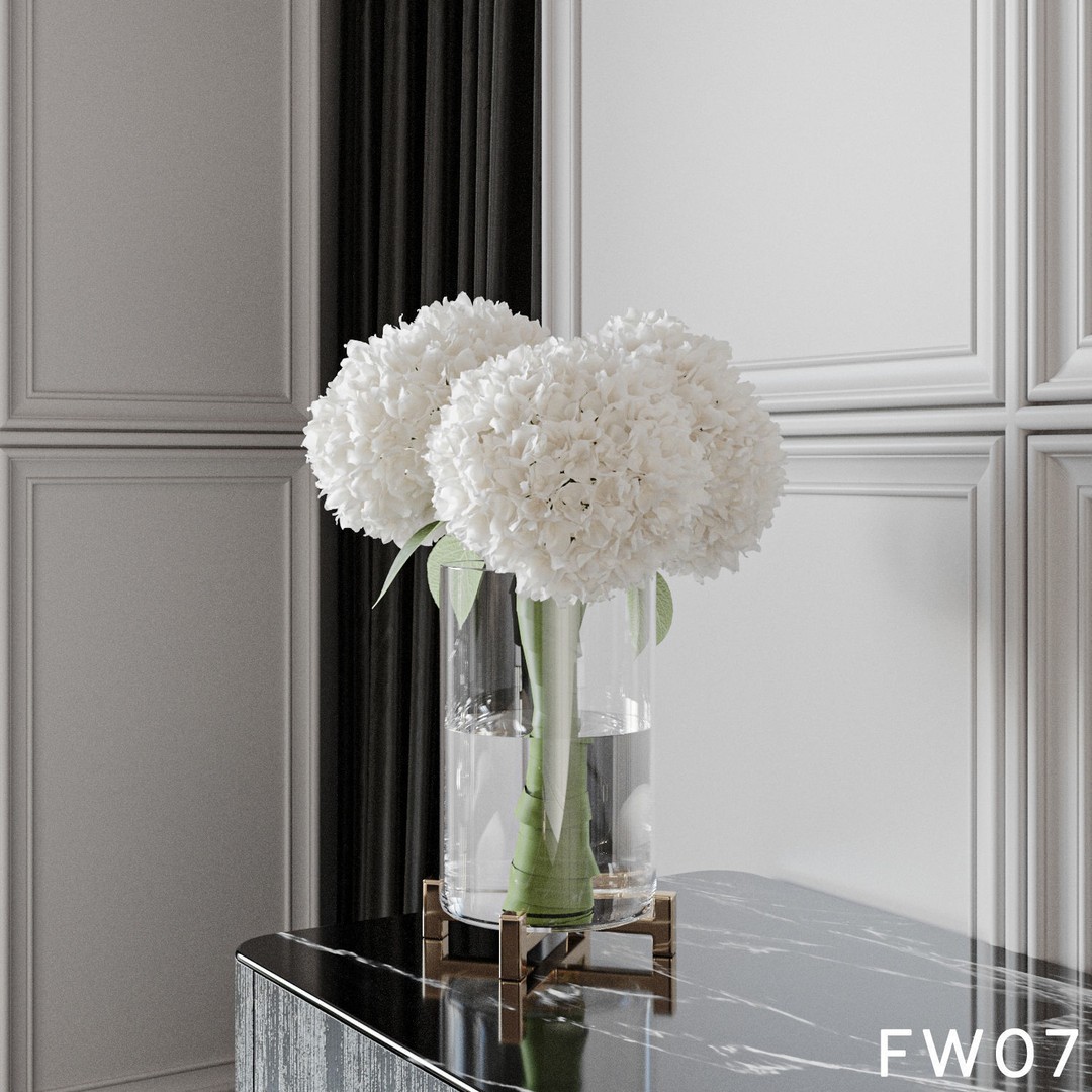 Hydrangea Flower 3D Model – High Poly Collection, FBX, OBJ - View 21
