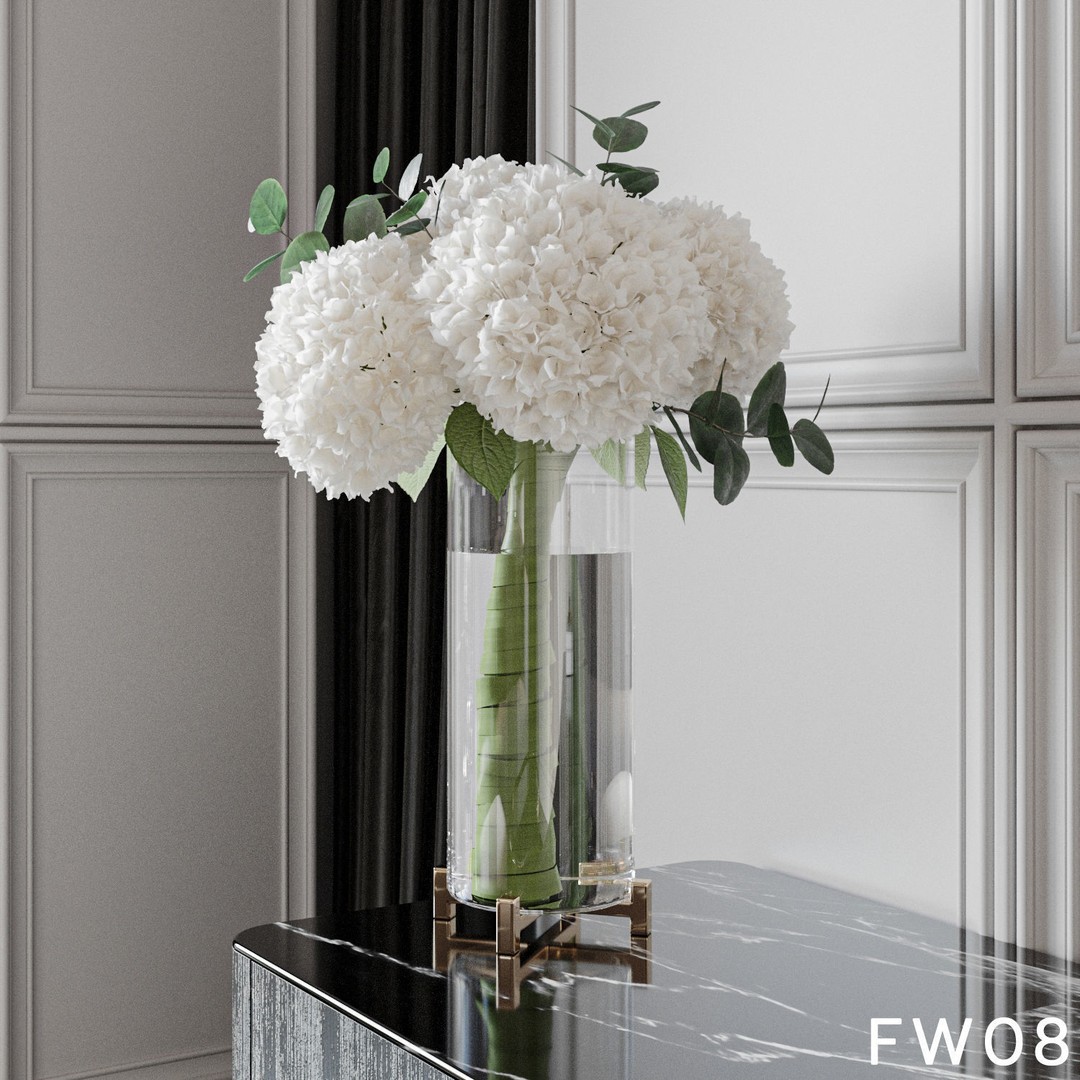 Hydrangea Flower 3D Model – High Poly Collection, FBX, OBJ - View 24