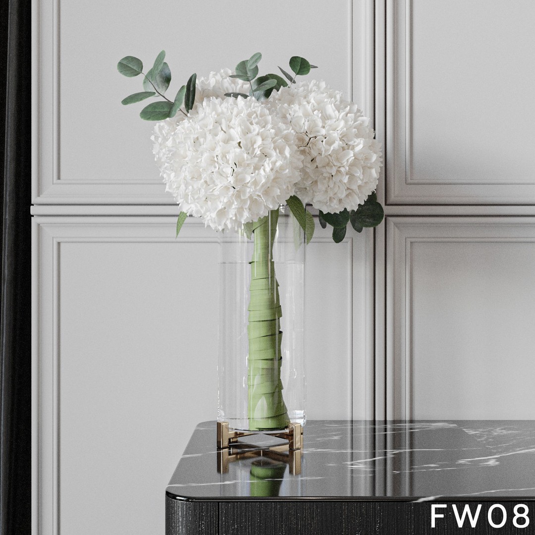 Hydrangea Flower 3D Model – High Poly Collection, FBX, OBJ - View 25